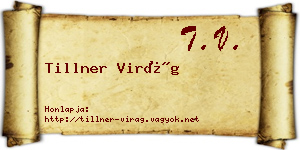 Tillner Virág névjegykártya